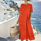 ⏰🔥LIMITED TIME 50% OFF! 👗 Women’s Casual Midi Dress with Irregular Buttons – Stylish, Comfortable & Perfect for Everyday Wear ✨🌸