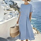 ⏰🔥LIMITED TIME 50% OFF! 👗 Women’s Casual Midi Dress with Irregular Buttons – Stylish, Comfortable & Perfect for Everyday Wear ✨🌸