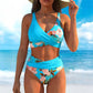 🌺👙 Conjunto de biquíni de cintura alta com motivos florais – Realça a silhueta e tem efeito adelgaçante, num estilo de férias super descontraído✨✅