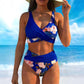🌺👙 Conjunto de biquíni de cintura alta com motivos florais – Realça a silhueta e tem efeito adelgaçante, num estilo de férias super descontraído✨✅