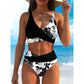🌺👙 Conjunto de biquíni de cintura alta com motivos florais – Realça a silhueta e tem efeito adelgaçante, num estilo de férias super descontraído✨✅