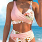 🌺👙 Conjunto de biquíni de cintura alta com motivos florais – Realça a silhueta e tem efeito adelgaçante, num estilo de férias super descontraído✨✅