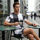 ⏰🔥LIMITED TIME 50% OFF! 👕🩳 Men’s Abstract Print T-Shirt & Shorts Set – Stylish, Comfortable & Perfect for Summer ✨☀️
