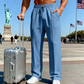 🔥Last Day 50% OFF👖Men's Elastic Waist Drawstring Straight Leg Pants