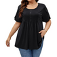 👚 50% OFF NOW! ✨ Women's Pleated Front Puff Sleeve T-Shirt – Soft, breathable & elegant puff sleeves – perfect for work, brunch or spring days 🌸