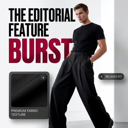 👔 LIMITED-TIME 50% OFF! ✨ Men's Wide-Leg Suit Pants – Premium Drape, Tailored Pleats, Black 🤵