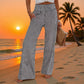 👖✨ Calça Feminina Pantalona Listrada Vichy – Leve, Fresca e Elegante Para Um Look Confortável Todos os Dias