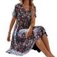 ⏳🔥LIMITED-TIME 50% OFF! 🌸 Women’s Summer Floral V-Neck Dress – Breezy, Chic & Effortless ✨