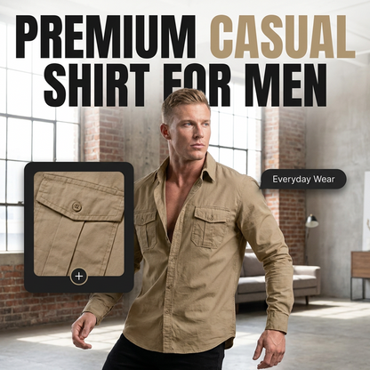 ⏳🔥LIMITED-TIME 50% OFF! 👔 Men’s Casual Long Sleeve Shirt with Pockets – Comfortable & Stylish ✨