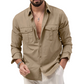 ⏳🔥LIMITED-TIME 50% OFF! 👔 Men’s Casual Long Sleeve Shirt with Pockets – Comfortable & Stylish ✨