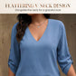 👗✨ Conjunto Feminino Elegante 2 Peças – Blusa com Decote em V + Calça Pantalona Estampada