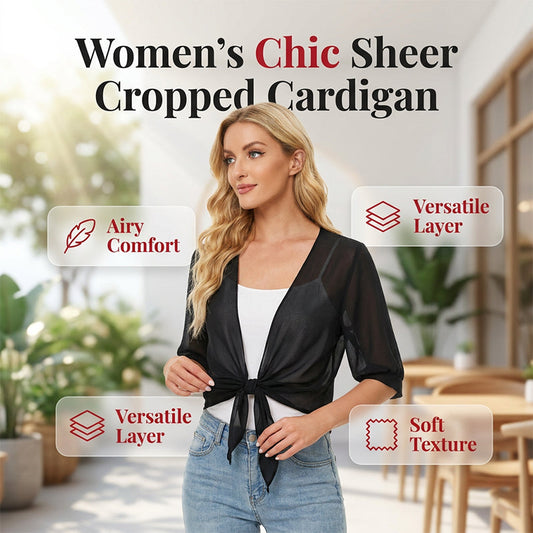 ✨👗 Cardigã cropped transparente feminino – leve, elegante e estiloso para o verão
