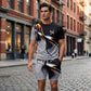⏳🔥LIMITED-TIME 50% OFF! 👕 Men’s Abstract Print T-Shirt & Shorts Set – Bold Style & Summer Comfort ✨