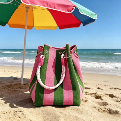 🌴👜 Bolsa Balde Boho de Tricô Artesanal – Leve, Elegante e Perfeita Para Seus Looks de Verão