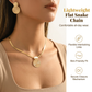 ✨💛 Conjunto de joias geométricas banhado a ouro – colar e brincos elegantes
