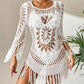 🌊🩱 Saída de Praia Boho de Crochê com Franjas – Leve, Fluida e Estilo Chic de Verão