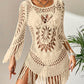 🌊🩱 Saída de Praia Boho de Crochê com Franjas – Leve, Fluida e Estilo Chic de Verão