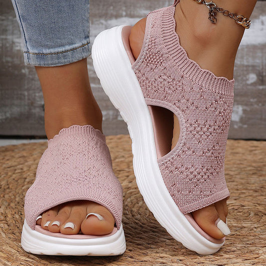 ☁️ All-Day Comfort Platform Sandals Designed for Breathable Summer Wear  Lightweight Slip-On Style with Cushioned Support & Subtle Height Boost