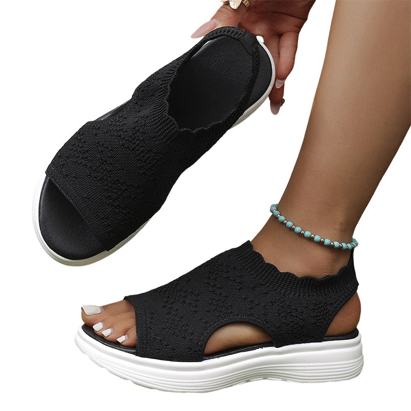 👡 Sandálias plataforma femininas em malha respirável – conforto, leveza e estilo para o dia a dia! ☀️💨