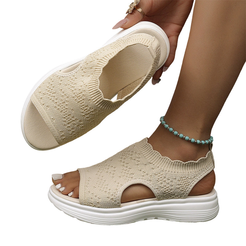 👡 Sandálias plataforma femininas em malha respirável – conforto, leveza e estilo para o dia a dia! ☀️💨
