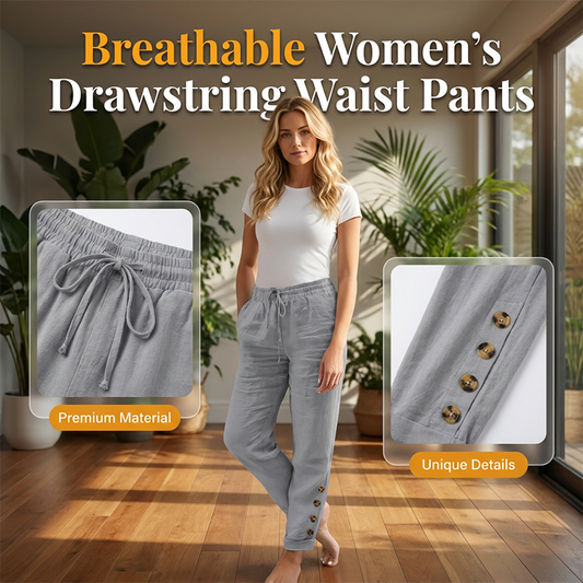 🌿 Ultra-Comfort Drawstring Pants Designed for All-Day Wear  Soft Breathable Fabric with Relaxed Fit & Functional Pockets