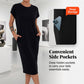 ✨👗 Vestido feminino midi leve e confortável com bolsos para o dia a dia