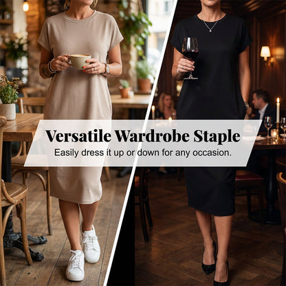 🌺 O produto mais vendido do verão -55 % 💐 Vestido casual de manga curta para mulhe