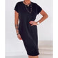 ✨👗 Vestido feminino midi leve e confortável com bolsos para o dia a dia
