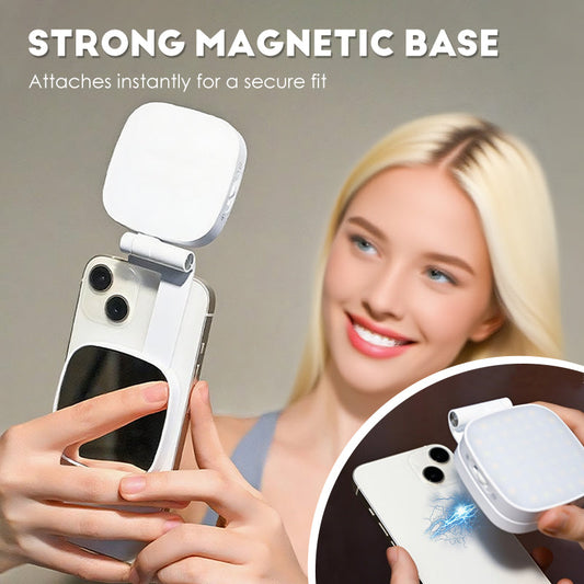 📸 Perfect Lighting Anywhere for Selfies, Videos & Makeup  3-in-1 Portable Magnetic Light: Light + Phone Stand + Mirror