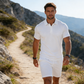🌬️ Conjunto Masculino Casual 2 Peças Respirável – Polo + Shorts com Ajuste Confortável para o Verão