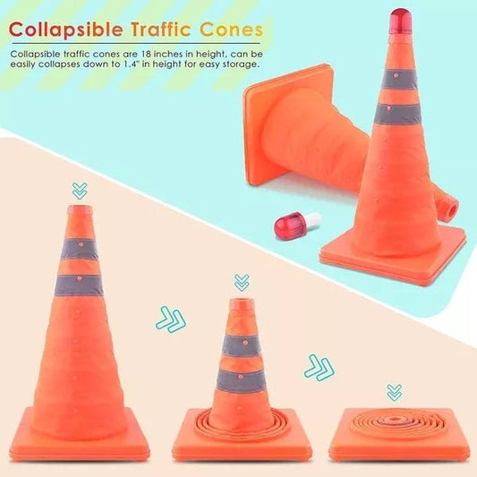 🥳PROMOÇÃO IMPERDÍVEL DE 2026🥳💞MAIS DE 50 MIL UNIDADES VENDIDAS!🚨🛑 50% DE DESCONTO! Cone de Segurança Refletivo Dobrável – Ganhe luzes de LED GRÁTIS! Visível na neblina e na escuridão. Salve vidas nas rodovias. Um item essencial para todos os carros!