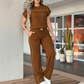 ✨👗 Conjunto feminino de duas peças elegante e confortável para o dia a dia