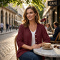 👚Women's V-Neck Lace Trim Button-Down Blouse– Elegant Everyday Top✨