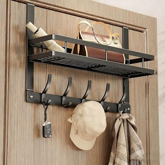 🥳 50% OFF! 🥳 🏠 Maximize Every Inch of Space  Over-The-Door Storage Rack for Bags, Towels, Accessories & More