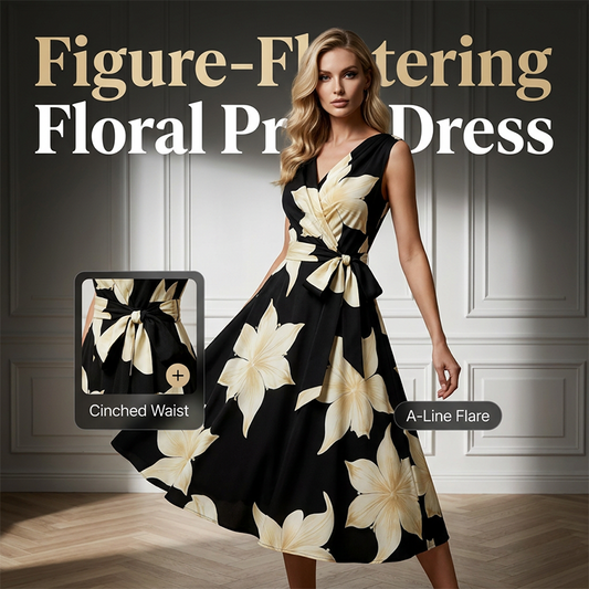 ✨🌸 Vestido floral elegante com caimento que valoriza a silhueta feminino e leve