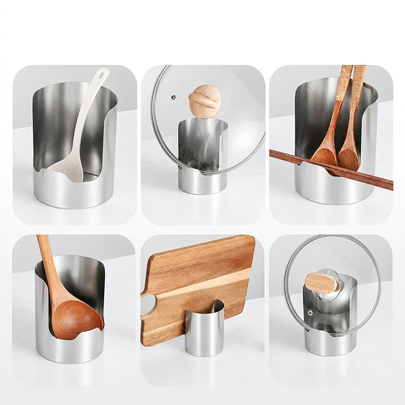 🍳🧑‍🍳 50% DE DESCONTO! Porta Utensílios de Cozinha Multifuncional – Acomoda tampas de panelas, espátulas e tábuas de corte. Aço inoxidável reforçado, economiza espaço. 🛡️✨