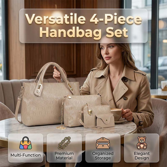 👜✨ Conjunto de 4 bolsas elegante e versátil para trabalho, viagens e uso diário