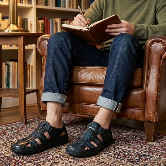 👟 Sandálias masculinas respiráveis com bico fechado – conforto, proteção e estilo para o verão