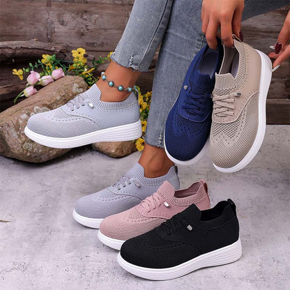 👟✨ Tênis feminino respirável slip-on confortável leve para caminhada diária