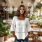👚🌿 Blusa boho feminina de verão – leve, rendada e respirável