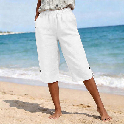 ✨👖 Calça capri feminina verão leve e respirável confortável para o dia a dia