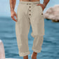☀️👖 Calça de linho masculina casual – leve, fresca e confortável para o verão