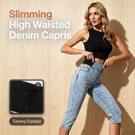 👖 Calça Capri Jeans Cintura Alta Modeladora – Conforto, Elasticidade e Efeito Levanta Bumbum