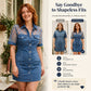 💙 Vestido Curto Feminino Jeans com Renda Transparente – Estilo Sexy e Moderno com 50% OFF + Frete Grátis