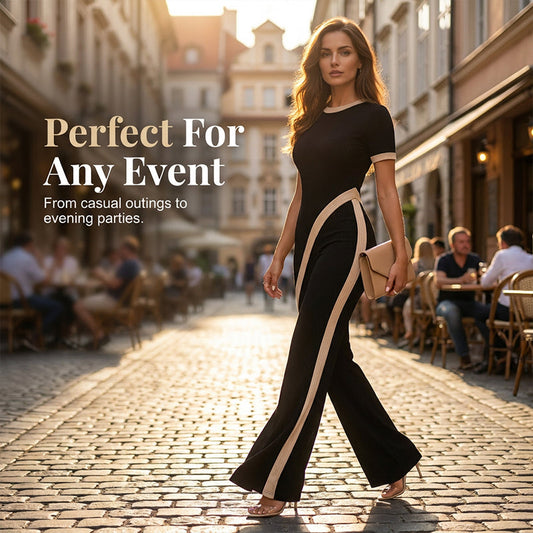 ✨👗 Conjunto feminino 2 peças canelado elegante com calça flare moderno e estiloso