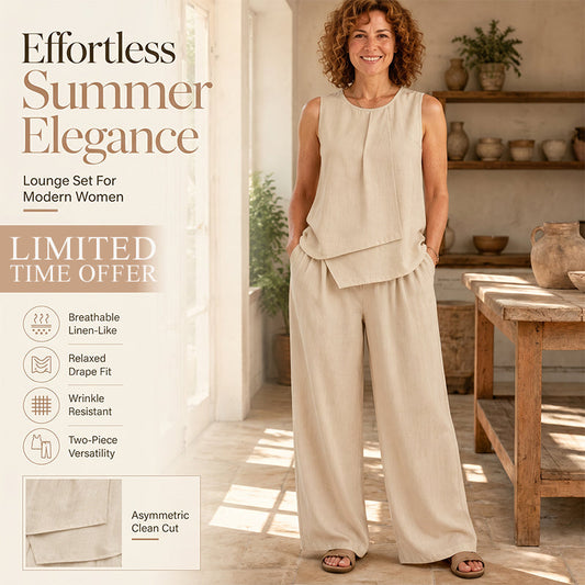 ✨👗 Conjunto feminino com top assimétrico e calça pantalona – elegante e moderno