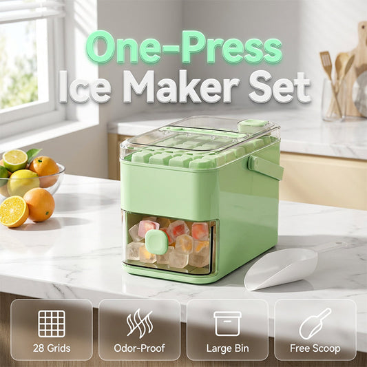 ❄️🧊 Forma de Gelo Automática com Um Toque – 28 Cubos, Liberação Instantânea e Armazenamento Integrado para Sua Cozinha