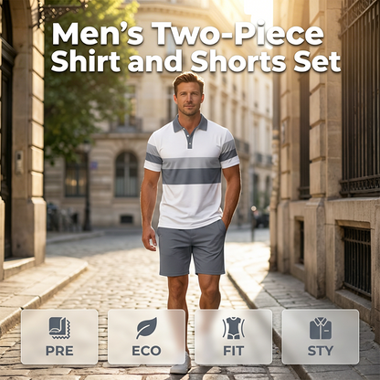 👕🏖️ Conjunto masculino verão camisa + bermuda – leve, elegante e respirável