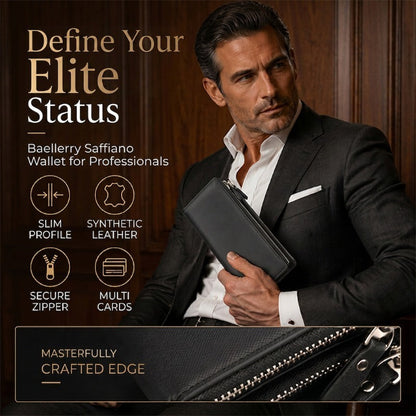 💼 Carteira Masculina Longa Slim em Couro Premium – Elegância, Segurança RFID e Design Ultrafino