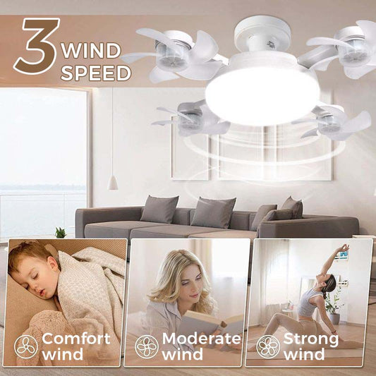 💡 50% DE DESCONTO – Ventilador de Teto 2 em 1 com Luz e Base E27 | Silencioso, com controlo remoto & economia de energia 🌀🏠